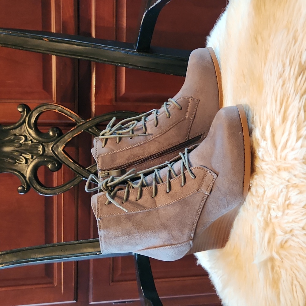 New Dark Grey Wedge Ankle Boot.